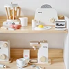 Wooden Kitchen Pretend Play Toy Simulation Wooden Coffee machine Toaster Machine Food Mixer Baby Early Learning Educational Toys 5