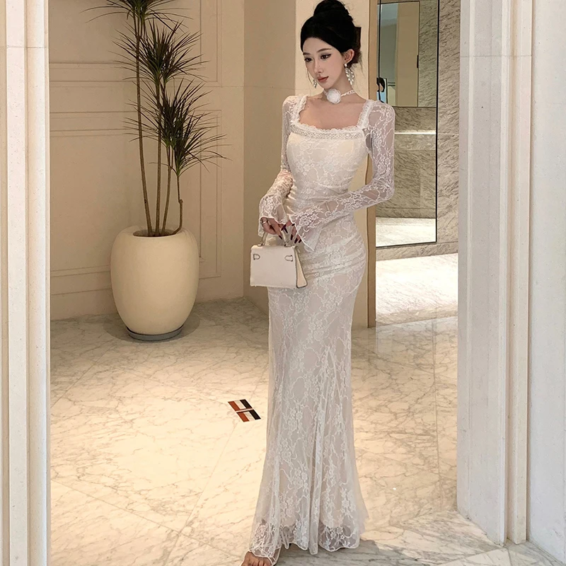 فستان سهرة فاخر أنيق للسيدات على الموضة الكورية لل...