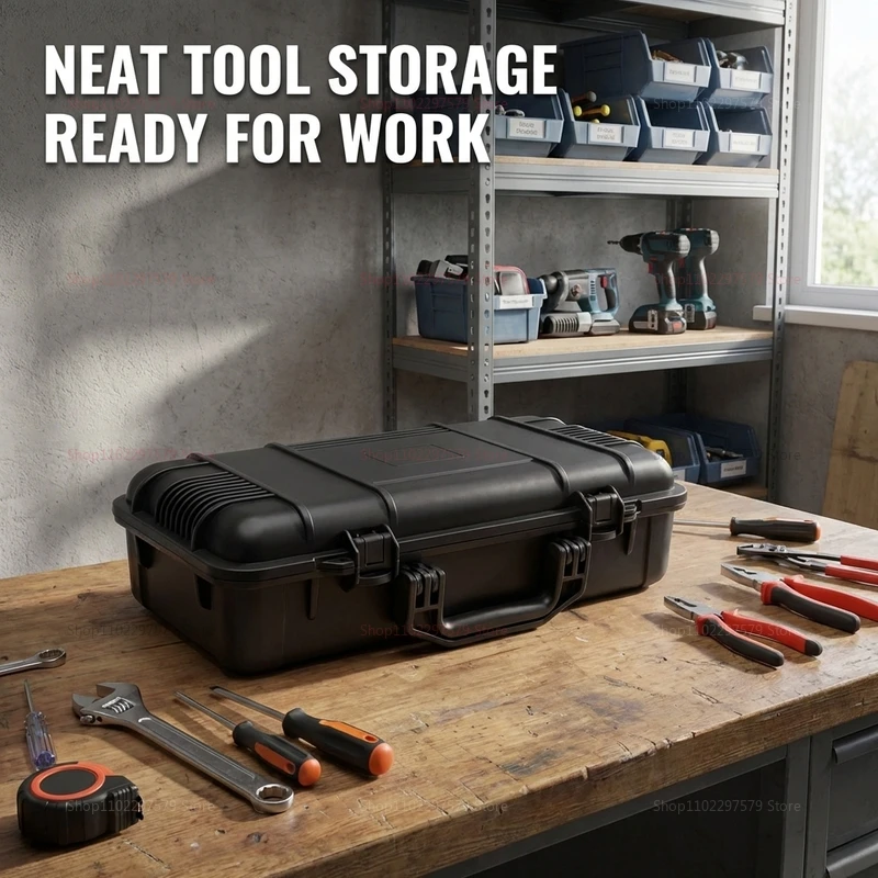 휴대용 내구성 방수 공구 케이스 고강도 안전 장비 보관 견고한 전문가용 휴대 공구 케이스