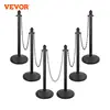 VEVOR 4pcs 6pcs Plastic Stanchion Outdoor Queue Barrier C-Hooks Fillable Base with 39Inch Plastic Chain for Access Crowd Control 1
