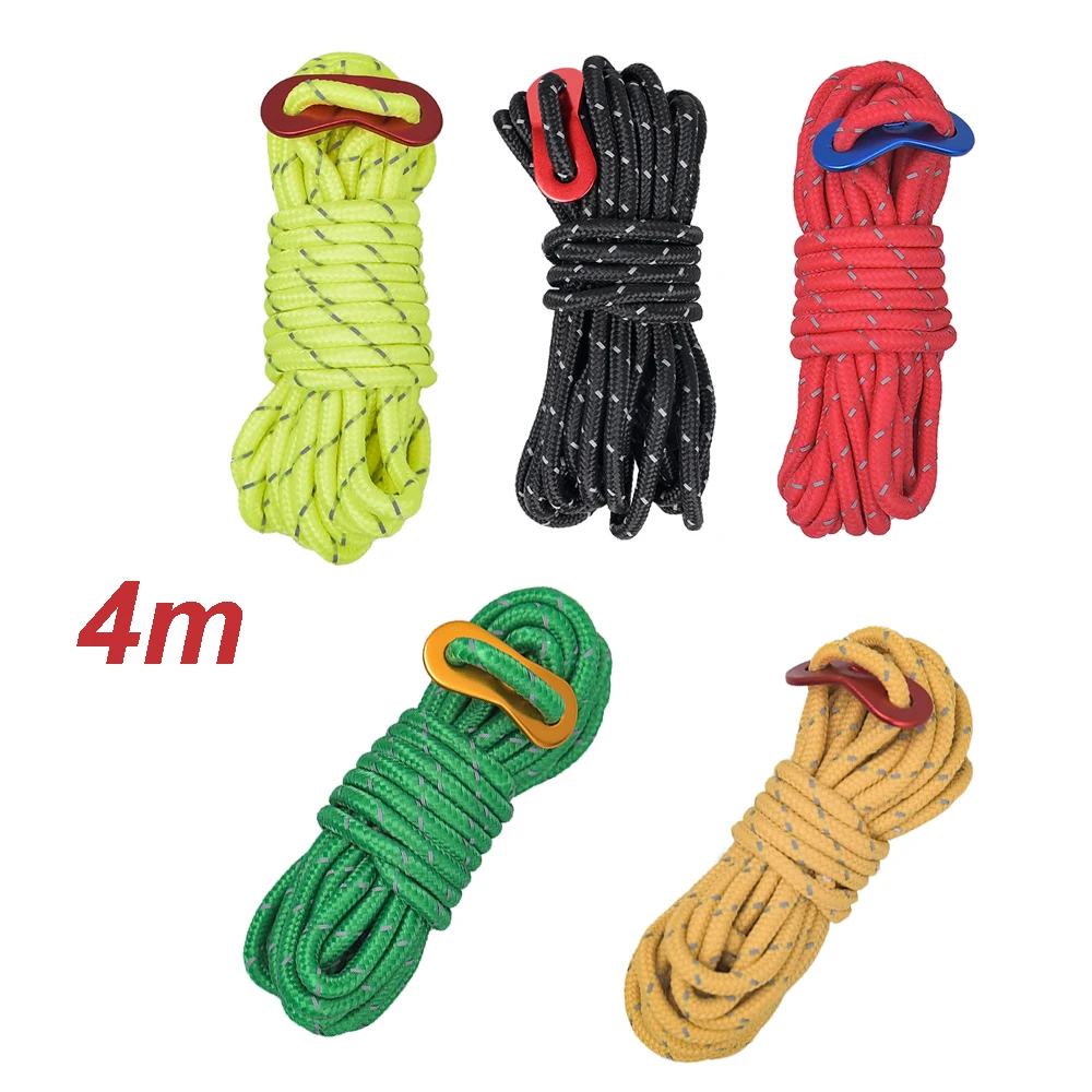 Multifunction Tent Rope Buckle Reflective Tent Guy Line Parachute Cord  Lanyard Outdoor Camping Hiking Durable Tent Accessories