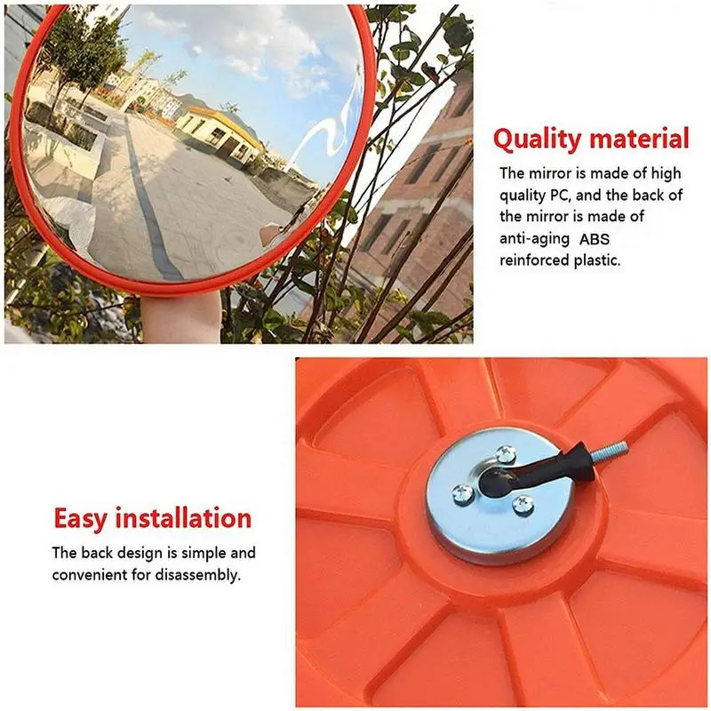 Blind Spot Mirror Wide Angle Mirror Convex Mirror Outdoor 17.72 inch Road Safety Convex Mirror Adjustable Parking Garage Round Traffic Fish Eye
