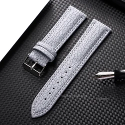 Elegant Handmade Leather Watch Band - Universal Business Replacement Strap - 22mm (Grey)