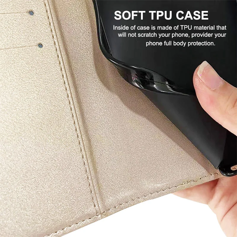 Leather Flip Wallet Phone Case with Enhanced Protection and Style