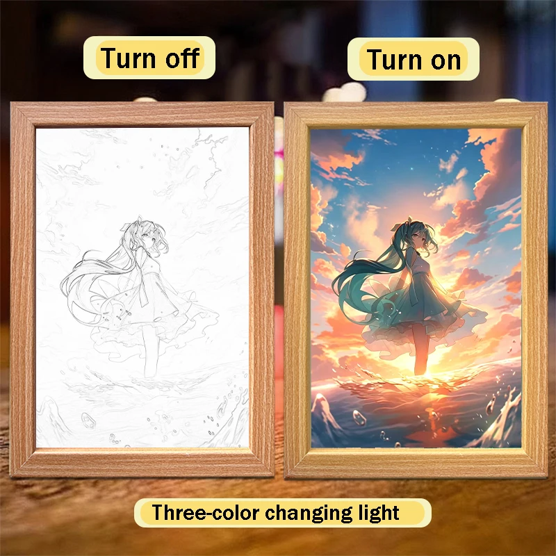 LED Illuminated Anime Frame featuring League of Legends' Jinx – Unique Bedroom Decor & Perfect Gift