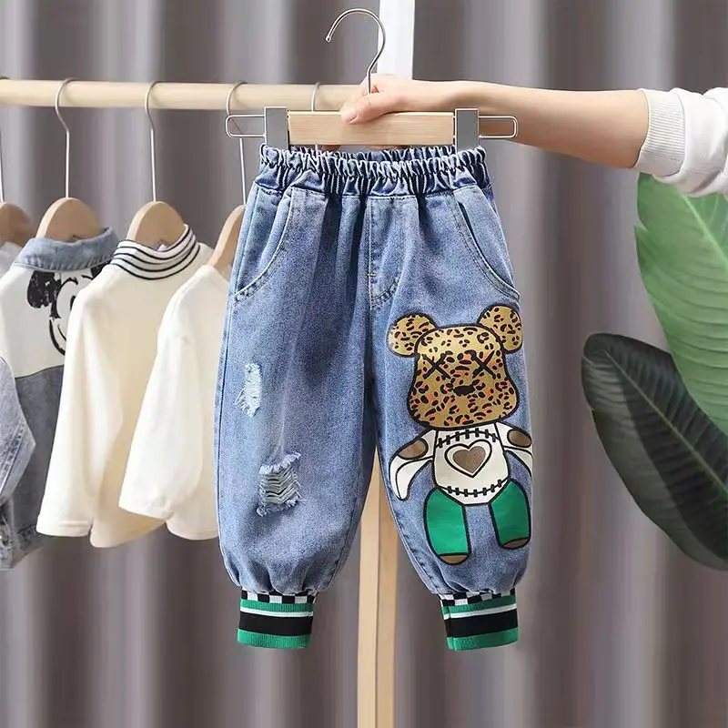 Boys Jeans Casual Jeans Thick Winter Hot Pants Children Fashion Cotton Winter Pants