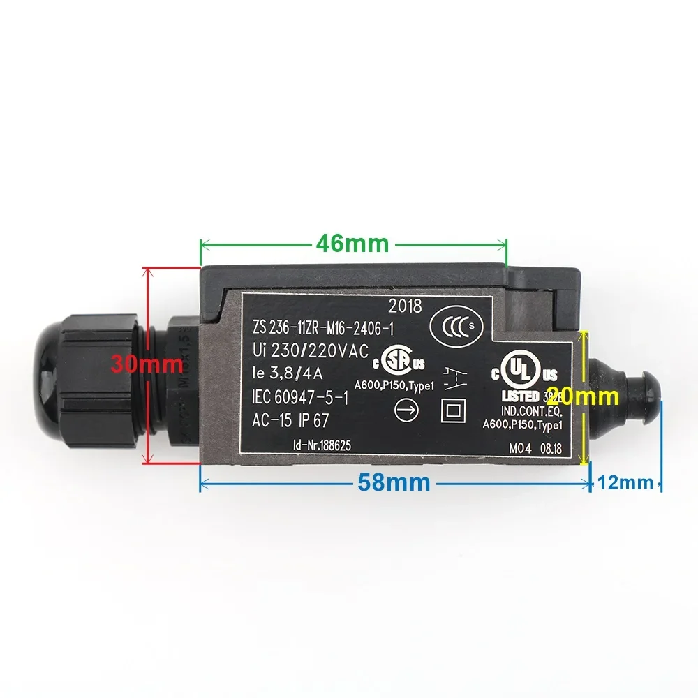 엘리베이터 버퍼 스위치, S * hindler 엘리베이터 ZS 236-11ZR-M16-2046-1 ID NR 188625 적용 가능, 1 개