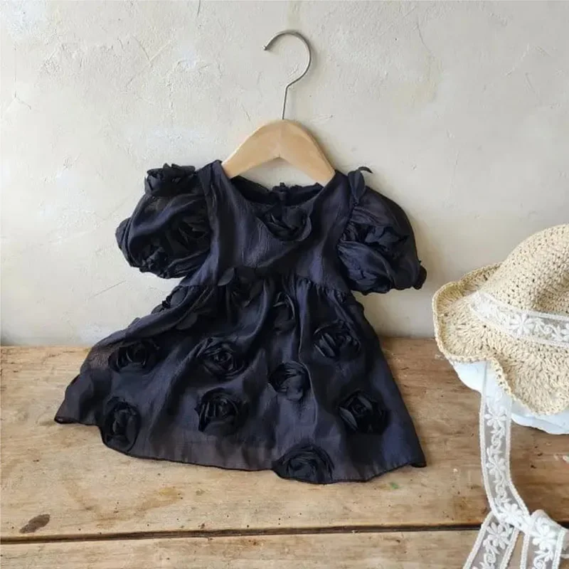 Cute Girls Summer Baby Bodysuit 3D Flower One Piece