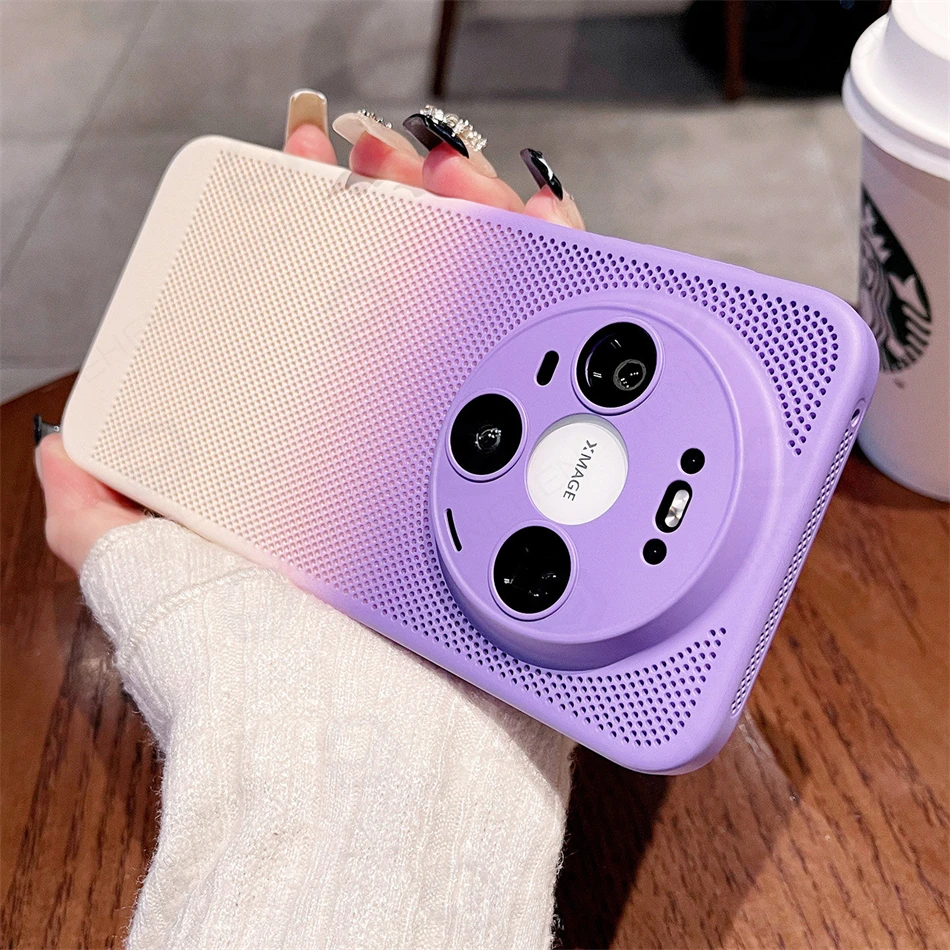 Ultra Thin Heat Dissipation Breathable Mesh Hard Case with Lens Protector Film