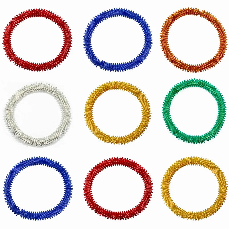 Fidget Toy 3pcs Acupressure Finger Rings Spiky Sensory Finger Rings Set For Teens Adults Stress Reducer Massager
