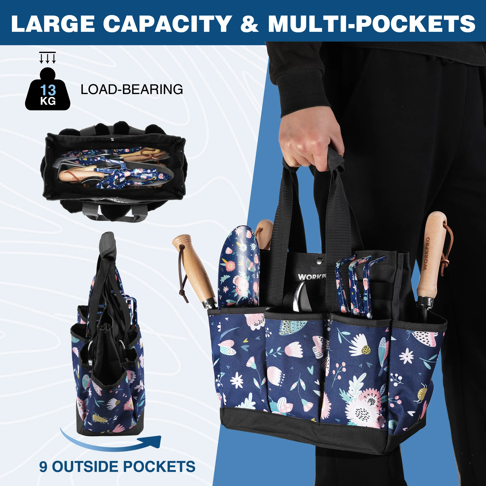 Garden Tool Tote Bag, Heavy Duty 5