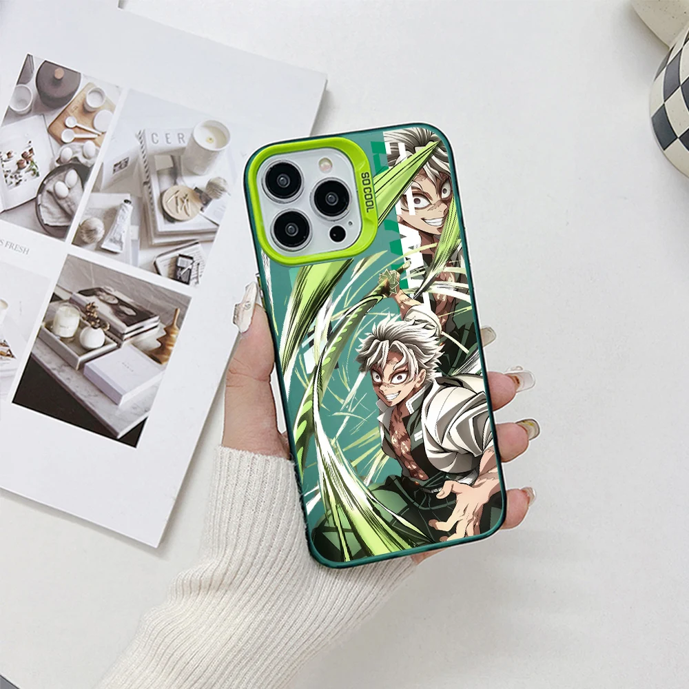 thumbnail image 1 of Funda de teléfono de Anime Demon Slayer para iPhone, cubierta trasera a prueba de golpes, mate caramelo, lo último de Japón, 15, 14, 13, 12, 11 Pro Max, XR, XSMAX, 7 Plus, 1 of 5
