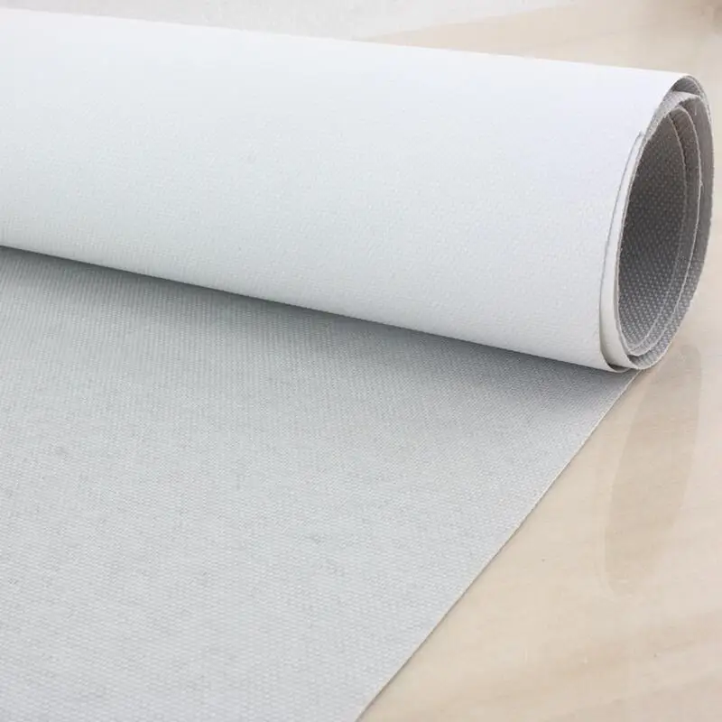 10 meters long roll, 100% polyester painting canvas roll for hand painted practice with grey back painting material