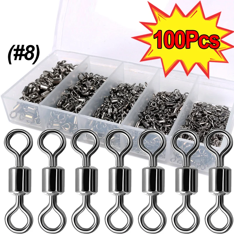 낚시 배럴 베어링 롤링 스위블 스테인리스 스틸 베어링 스위블 솔리드 링, LB 루어 낚시 커넥터, 잉어 낚시 태클