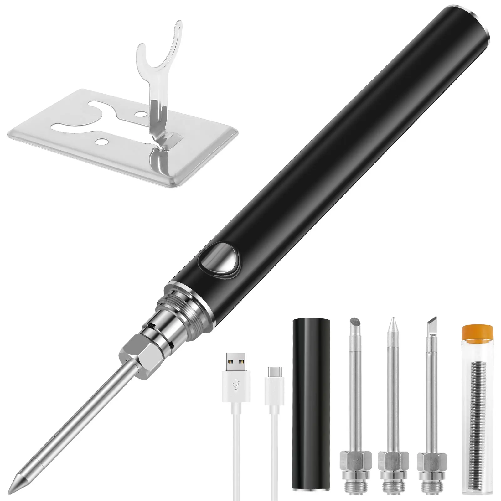 

Cordless USB Soldering Iron Kit 1100mAh 5V Fast Heating Soldering Welding Tool Kit with 3 Soldering Tips Portable Electronic