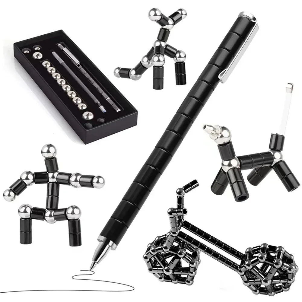 Multifunction Pen Magnetic Fidget Pen Metal Decompression Multifunctional Deformable Writing Stress Reliever Finger Spinning Gifts