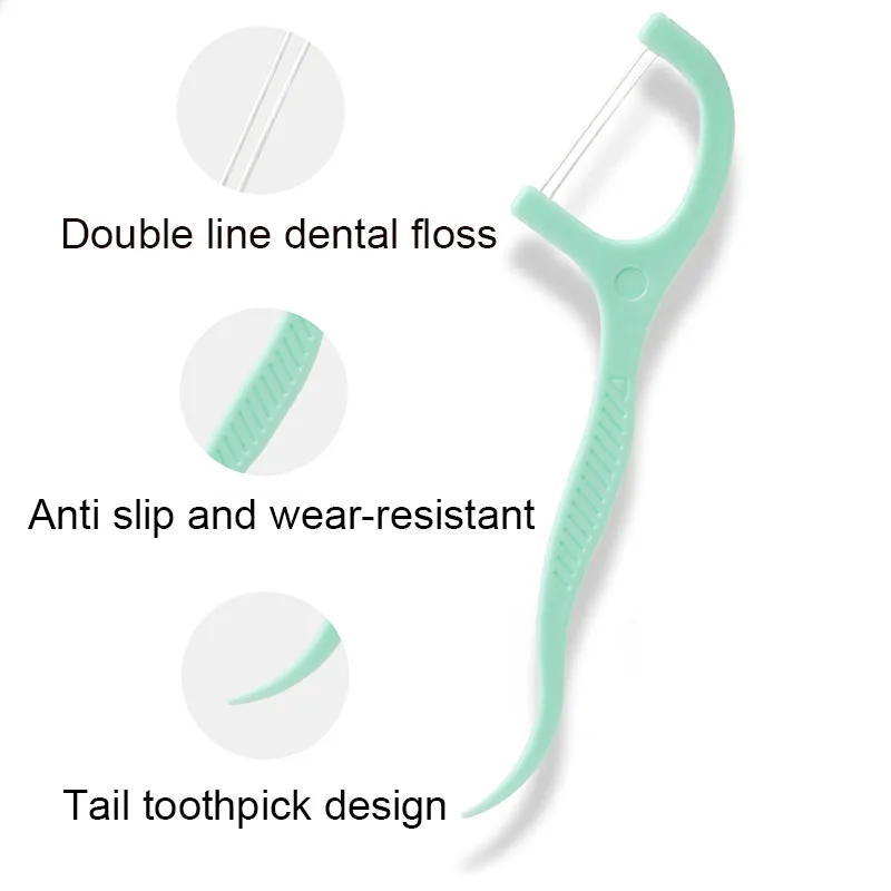 Dental Floss Dental Floss Stick Dental Floss Sticks Double Line Dental Floss Mint Disposable Bow Design Portable Oral Cleaning Toothpick Floss Pick