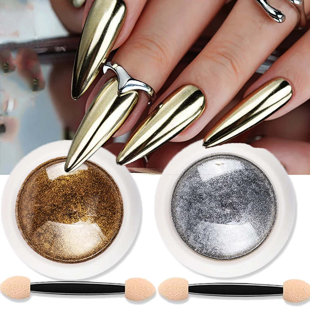 #Christmas Gold Silver Mirror Nail Chrome Powder 25-Color HOLO Glazed Metallic Rubbing Powder Super-Bright Manicure Dust