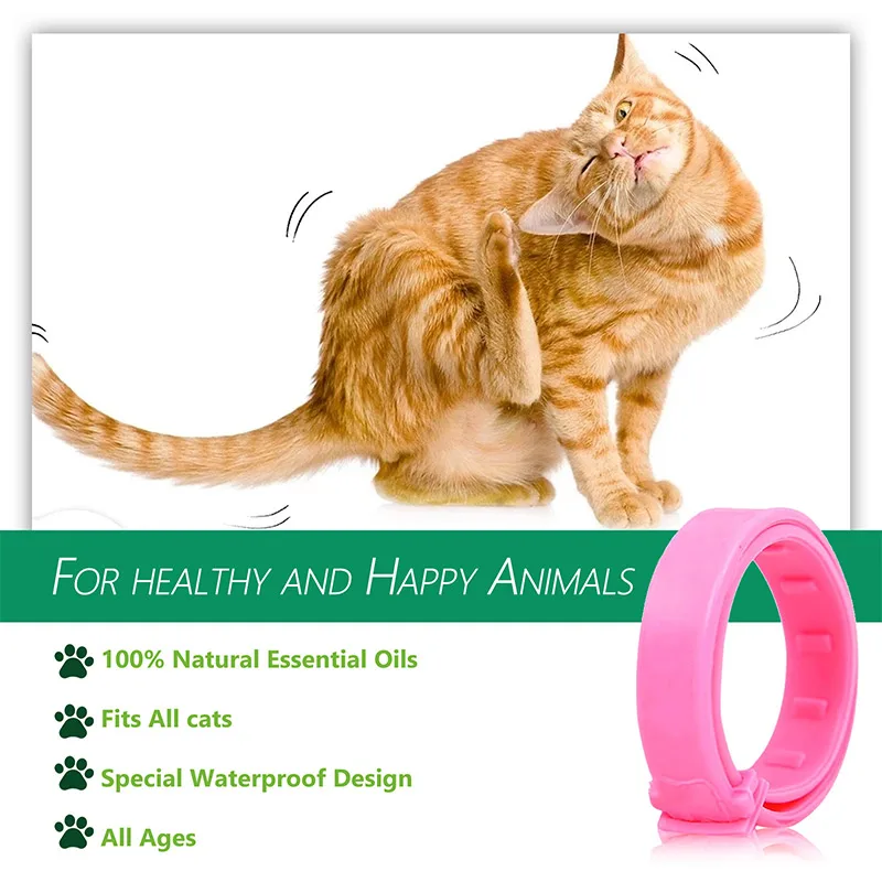 Pet Ticks Mosquito Collar Anti Flea Collar For Cat Anti Flea Mite Lice Insecticide Outdoor Adjustable Pet Mites Repellent