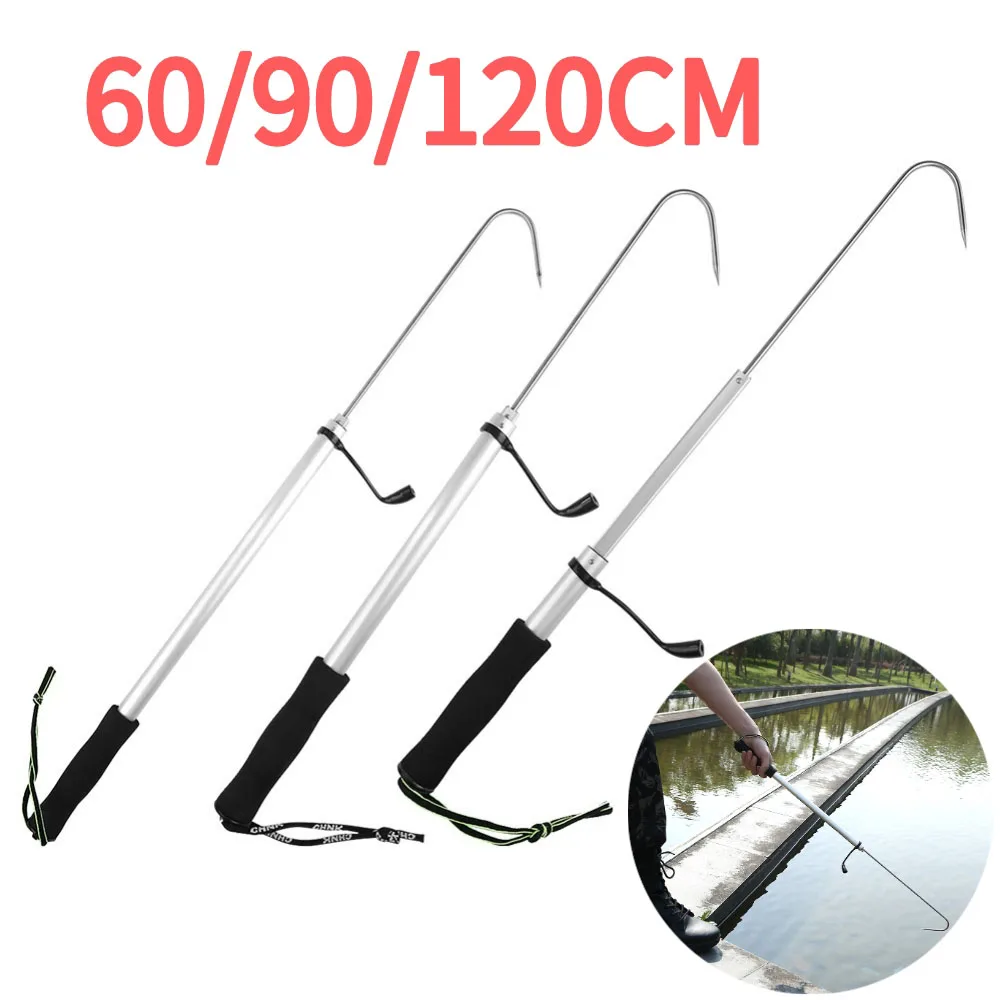 RetractableFishGaffStainlessSteelIceSeaFishingSpearHook