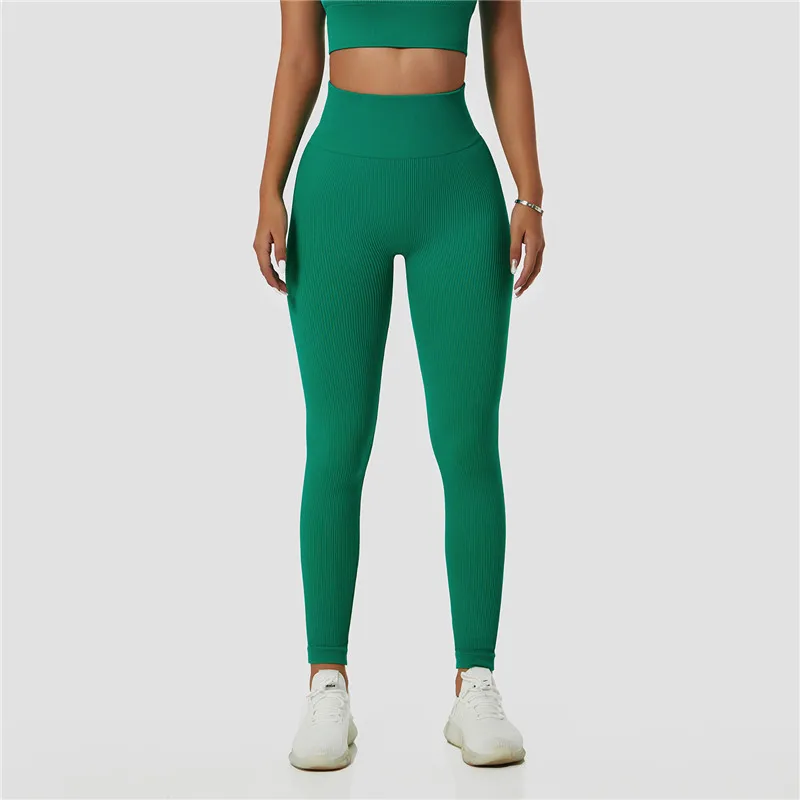 

Seamless Sports Pants Women Yoga Pants Knitted High Stretch Running Gym Pants High Waisted Gym Leggings
