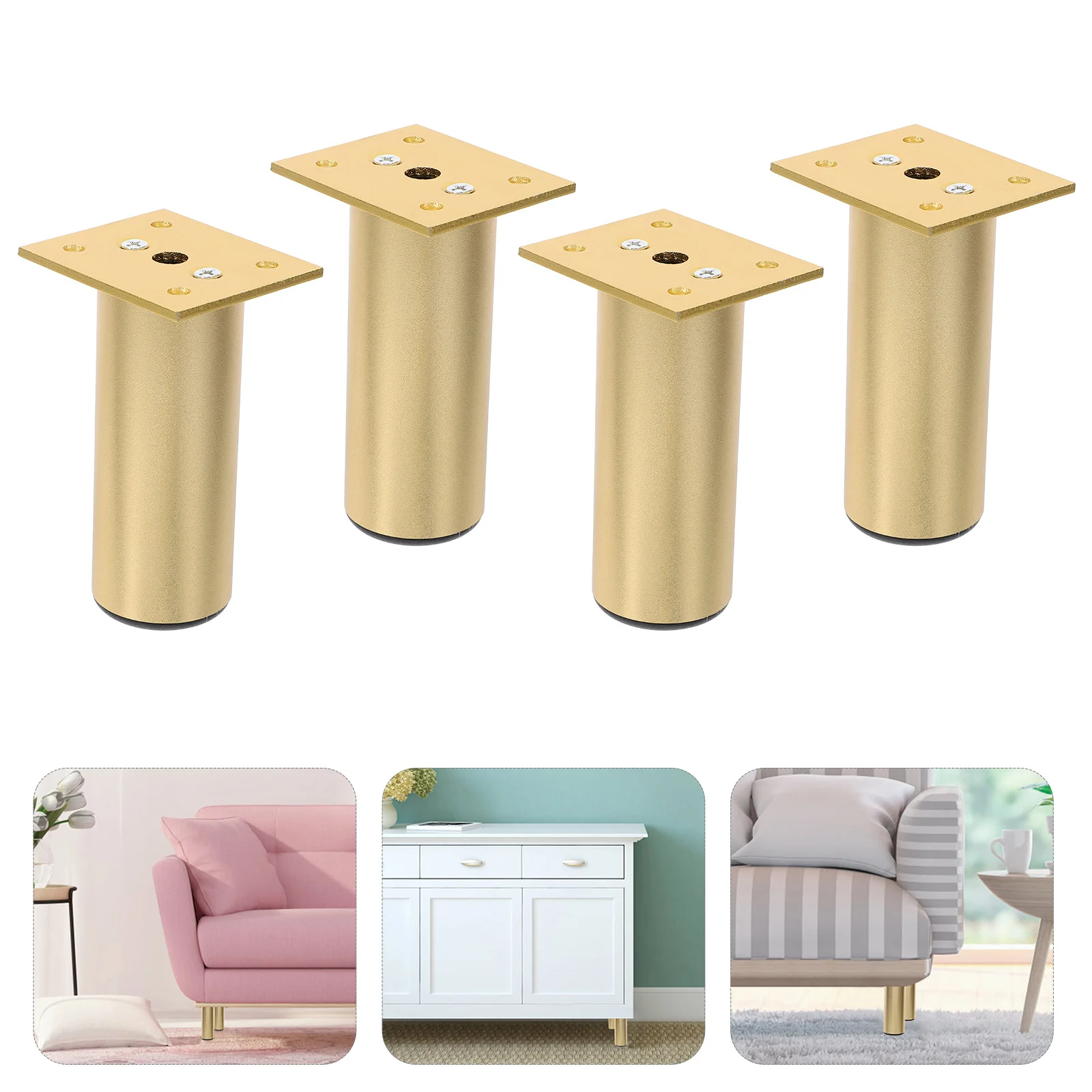 

4pcs Furniture Legs Replacement Chair Desk Legs Adjustable Support Legs for Sofa Couch Bed