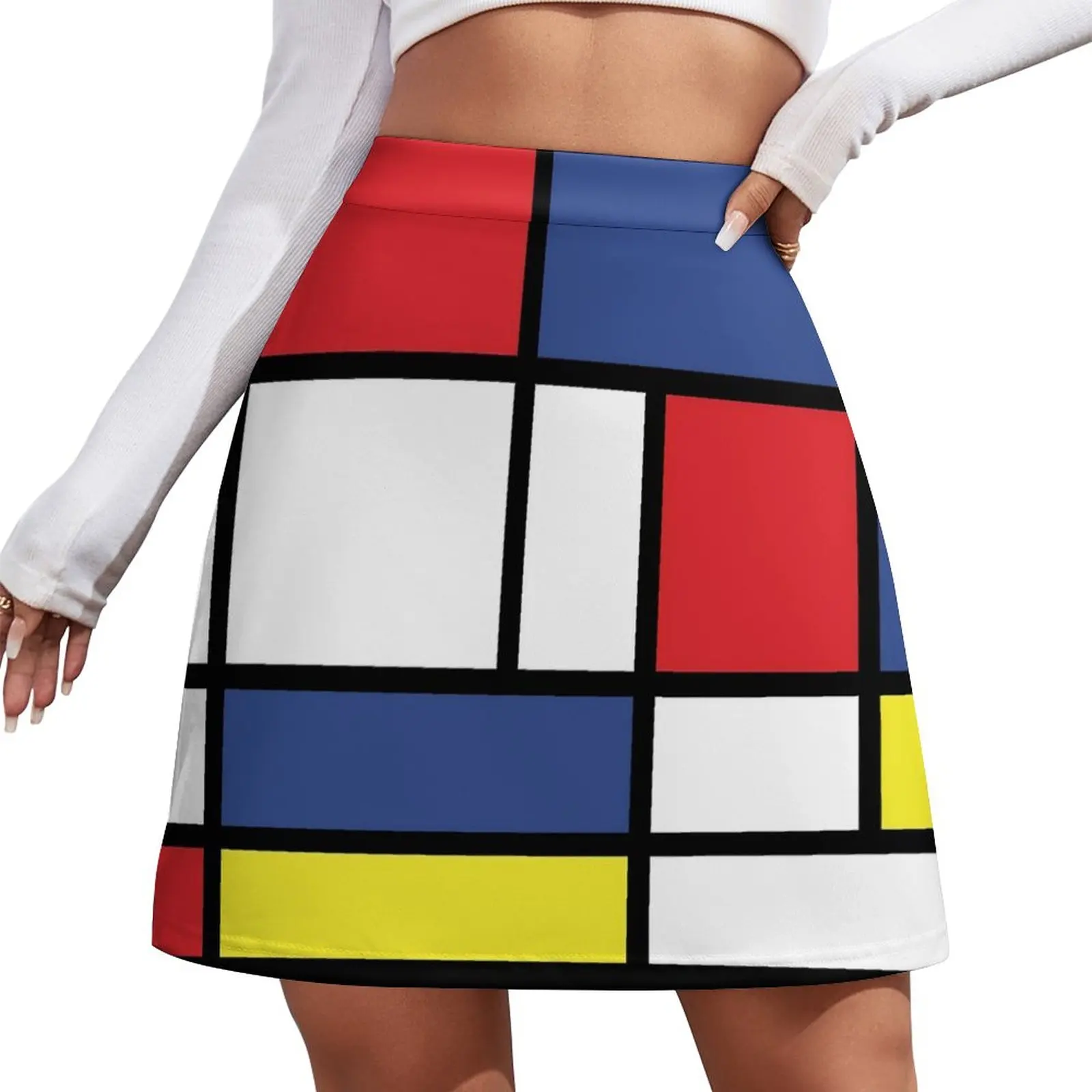 

Colorblock Skirt Spring Mondrian Reinterpretation Street Style Casual A-line Skirts Vintage Mini Skirt Custom Oversized Clothing