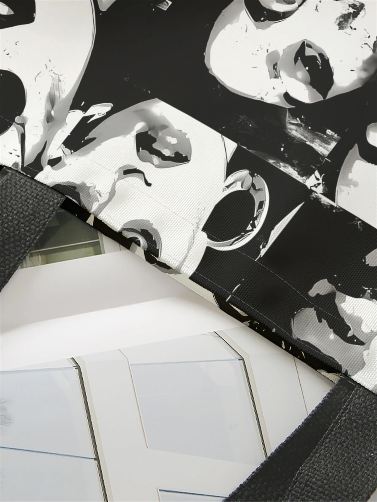 1pc,vintage handbag, reusable fashionable handbag, multifunctional handbag, printed canvas shopping bag