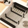 1pc Adjustable Dish Drainer Telescopic Over Sink Dish Drying Rack with  Fruit Vegetable Drain Basket Kitchen Tools and Utensils 1
