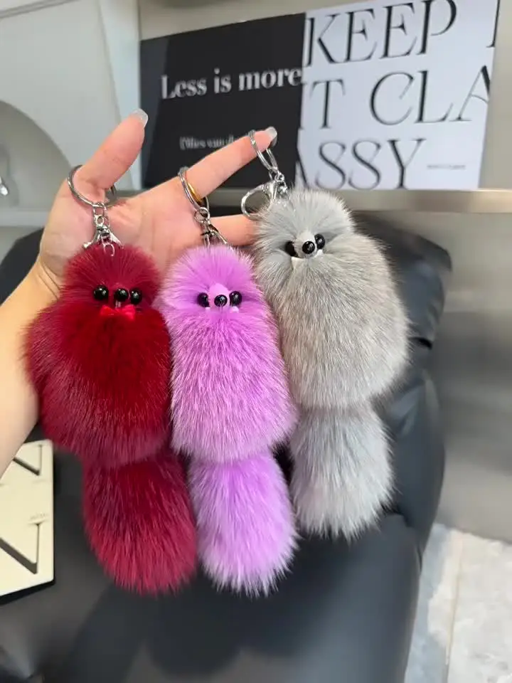 BQTQ 18 Pezzi Portachiavi Pom Pom in Finta Pelliccia di Coniglio Pompon con Gancio Portachiavi, 18 Colori