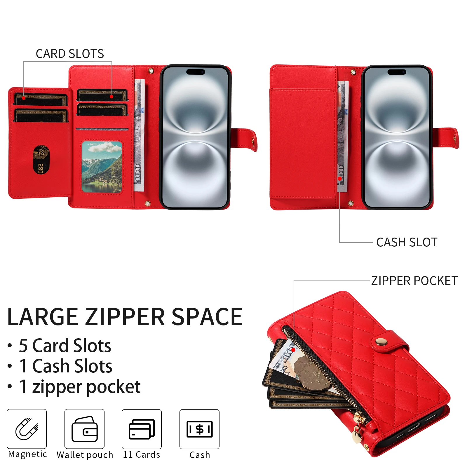 Multi-Card Slot Storage Wallet Case