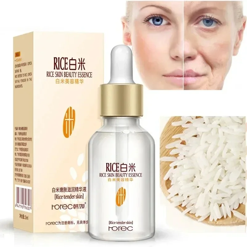 White Rice Face Serum Shrink Pores Brightening Whitening Cream Anti Aging Lines and Wrinkles for Glowing Skin Firm Care Essence 3