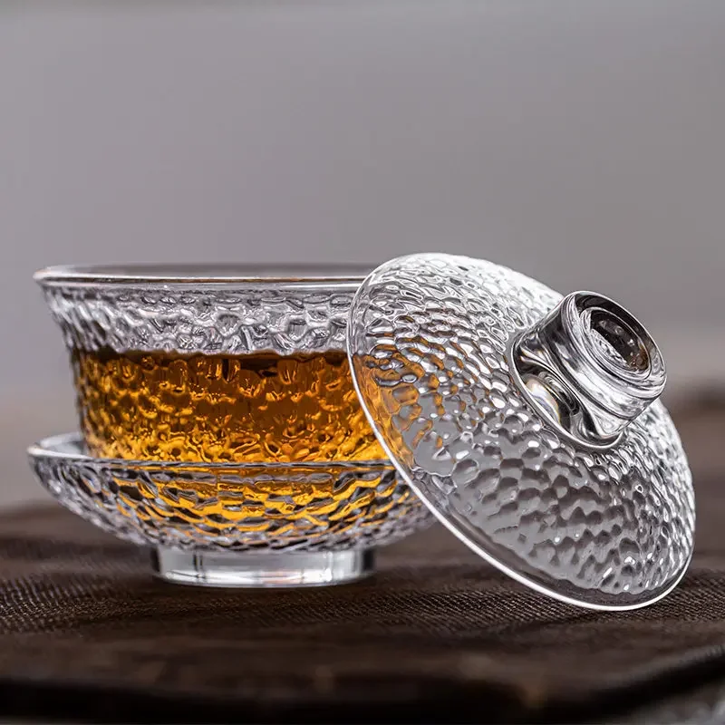 Heat-resistant glass gaiwan Rugged anti-skid tureen 125ml