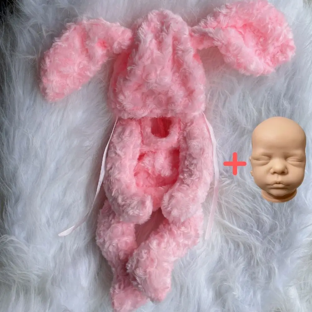

Reborn Baby Doll Romy With Bunny Cuddle Body Unpainted Newborn Posing Doll Training Model Baby Photography Accessories