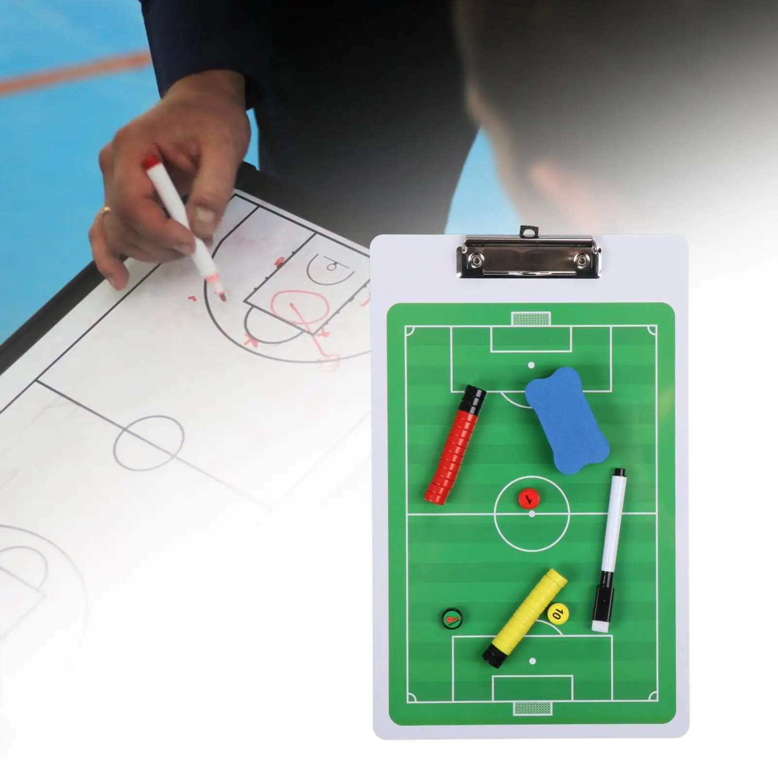 

Football Coaches Board Teaching Aids Display Board Referees Gear Easy Carrying