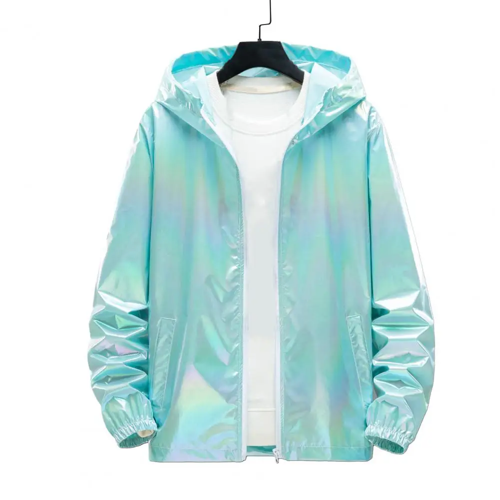 

Мужская Солнцезащитная куртка, легкая уличная ветровка, Яркая Цветная куртка с капюшоном и карманами, уличная одежда