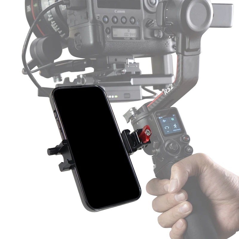 Mobile Holder Rail Clamp 1/4" Screw Cold Shoe Mount for DJI RS2 RS3 RS4 Phone Stabilizer Smartphone DSLR Camera Tripod Bracket