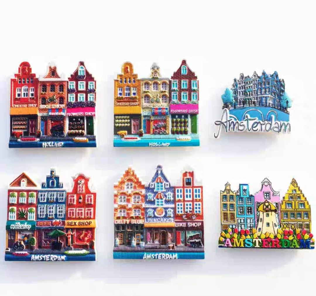 Netherlands Amsterdam Tourist Souvenir Magnetic Refrigerator Sticker Collection Gift Fridge Magnets Magnetic Fridge Magnets