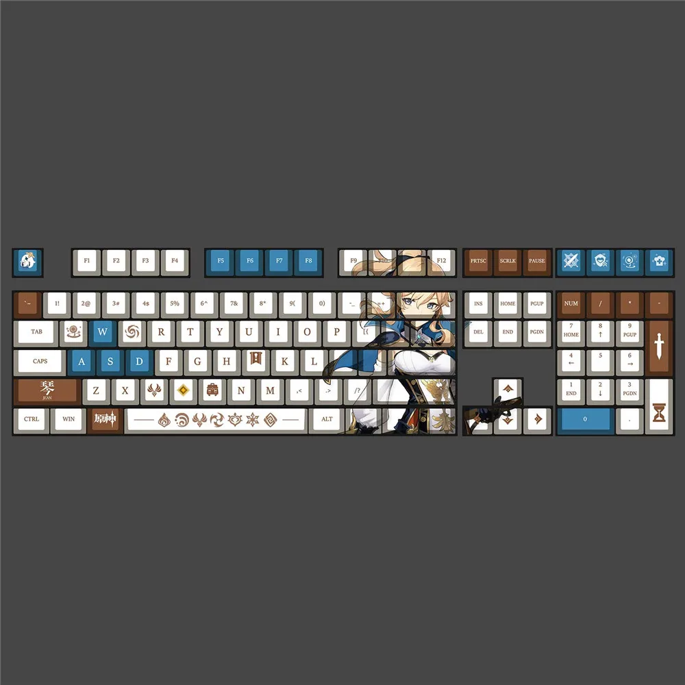 chaves genshin impacto tema keycaps pbt anime keycap teclado mecânico para cereja mx jogo teclado decoração presente