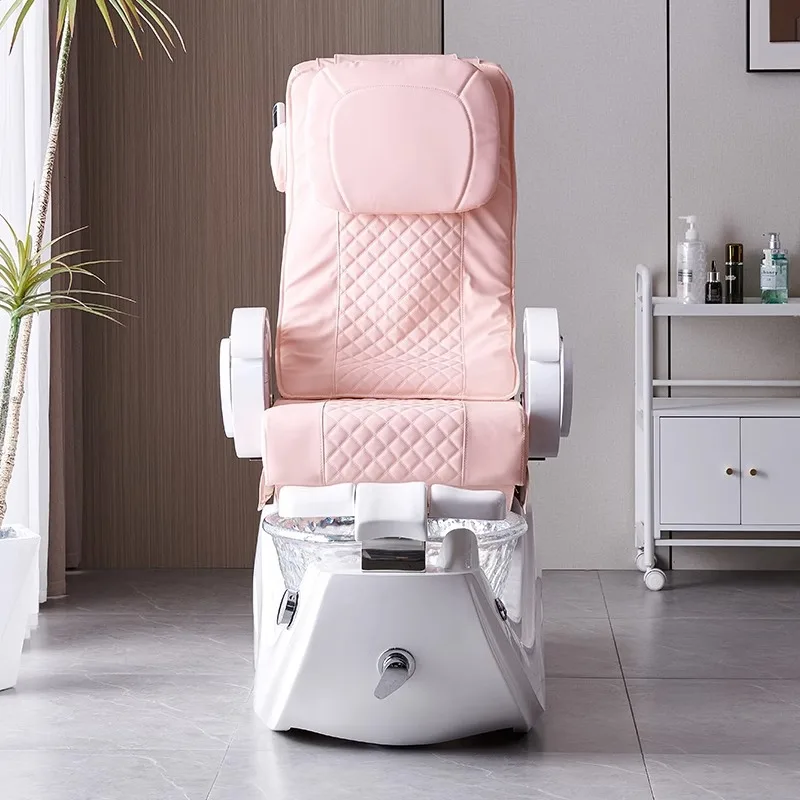 Recliner Manicure Salon Chair Pink Spa Design Nails Pedicure Chair Luxury Cosmetology Pedicure Stoel Beauty Furniture HD50XZ