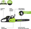 80V 18" Brushless Cordless Chainsaw (Great for Tree Felling, Limbing, Pruning / 75+ Compatible Tools), Tool Only, Black & Green 2