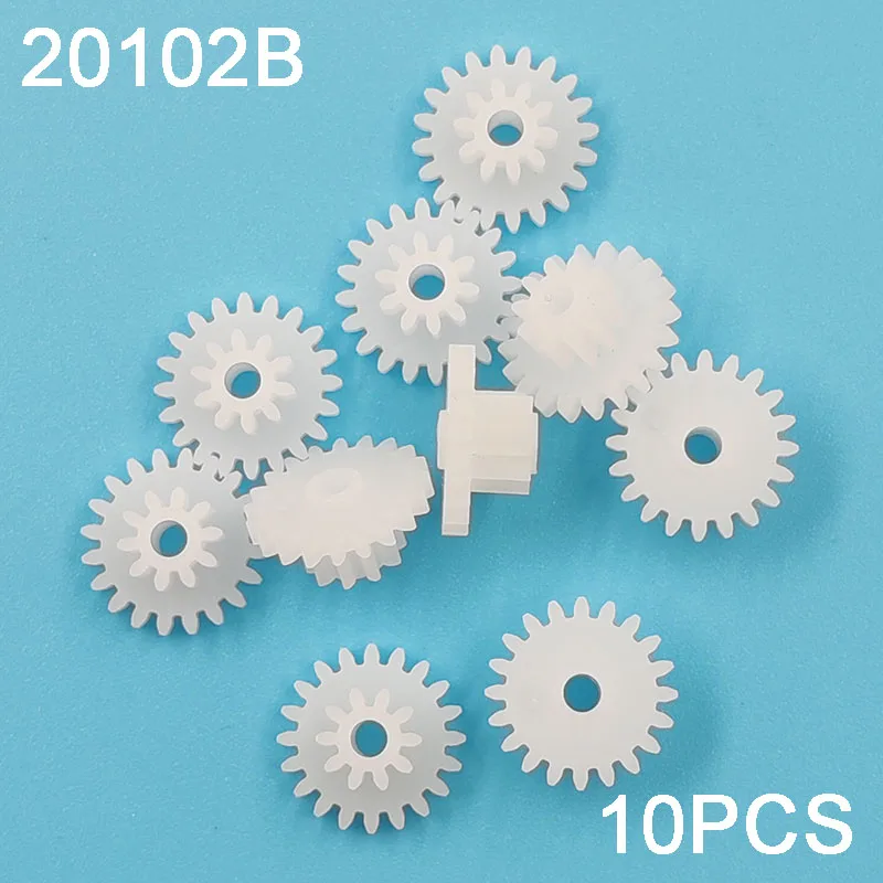 20T +10T 0.5M Dual Gears 2mm Tight / Loose Hole 20 Teeth OD = 11mm + 10 Teeth od = 6mm Plastic Pinion Toy Accessories 20102A 20102B
