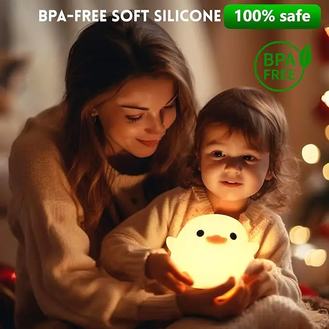 Creative and Cute Silicone Pat Light USB Charging Bean Duck Night Light Atmosphere Light Bedroom Bedside Ornament Rechargeable 5
