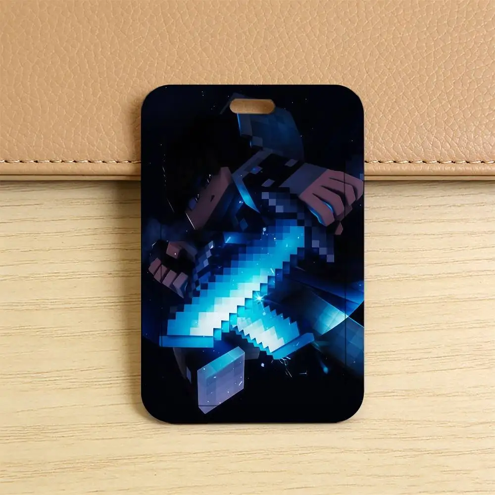 Klassisches Spiel M-Minecraft-ES Transparenter Kartenhalter Mitarbeiter-Plastik-Schiebeabdeckung Schlüsselband Arbeits-Geschäfts-ID-Tasche Bus – Detail 23
