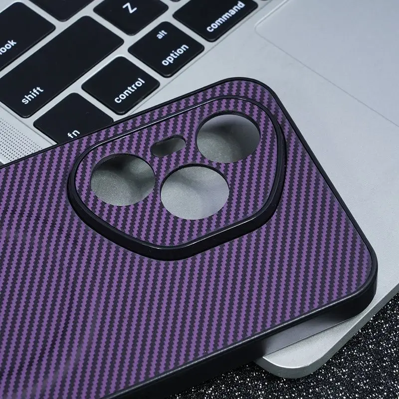 Premium Carbon Fiber Textured Leather Magnetic Shockproof Case with Ultra-Thin Design