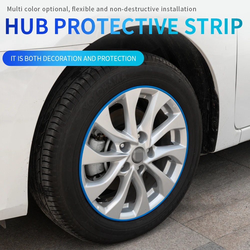 Tire Hub Protection Bumper Strip Car Vehicle Color Wheel Rims Protectors Car Wheel Decorative Strip Auto Care Covers 8M car wheel rim strip,car bumper strip
