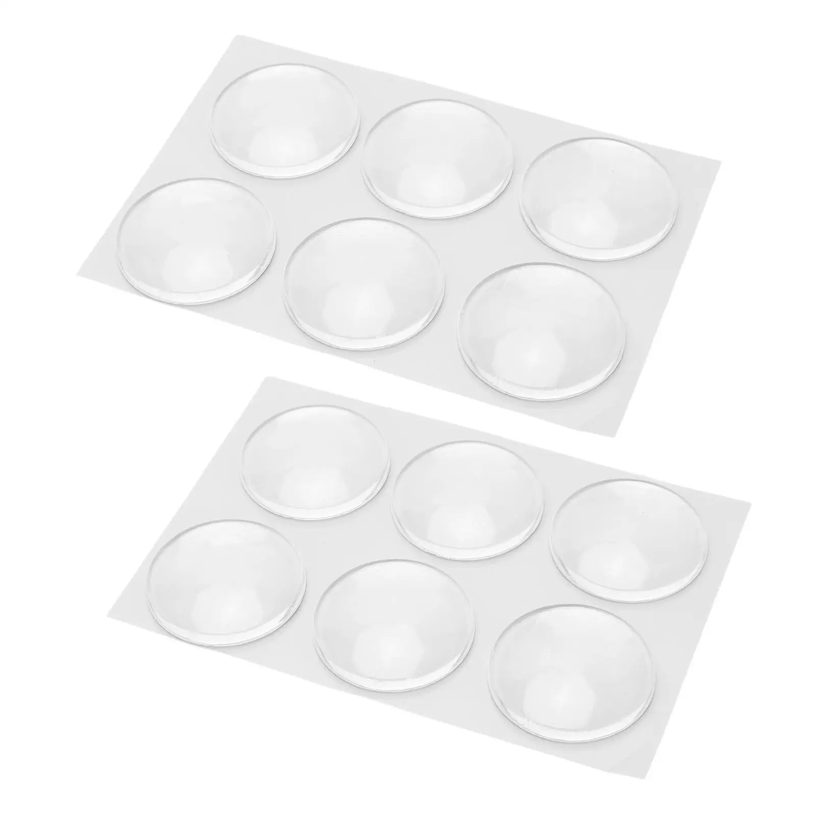 12 Pcs Door Stopper Wall Protector 40mm Transparent Soft Strong PU Round Door Handle Protector Bumper Set