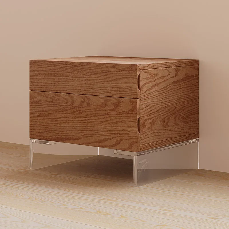 

Современные Простые тумбочки из массива дерева, роскошная японская спальня, маленький акриловый прикроватный шкаф, ночник, домашняя мебель, KMNS