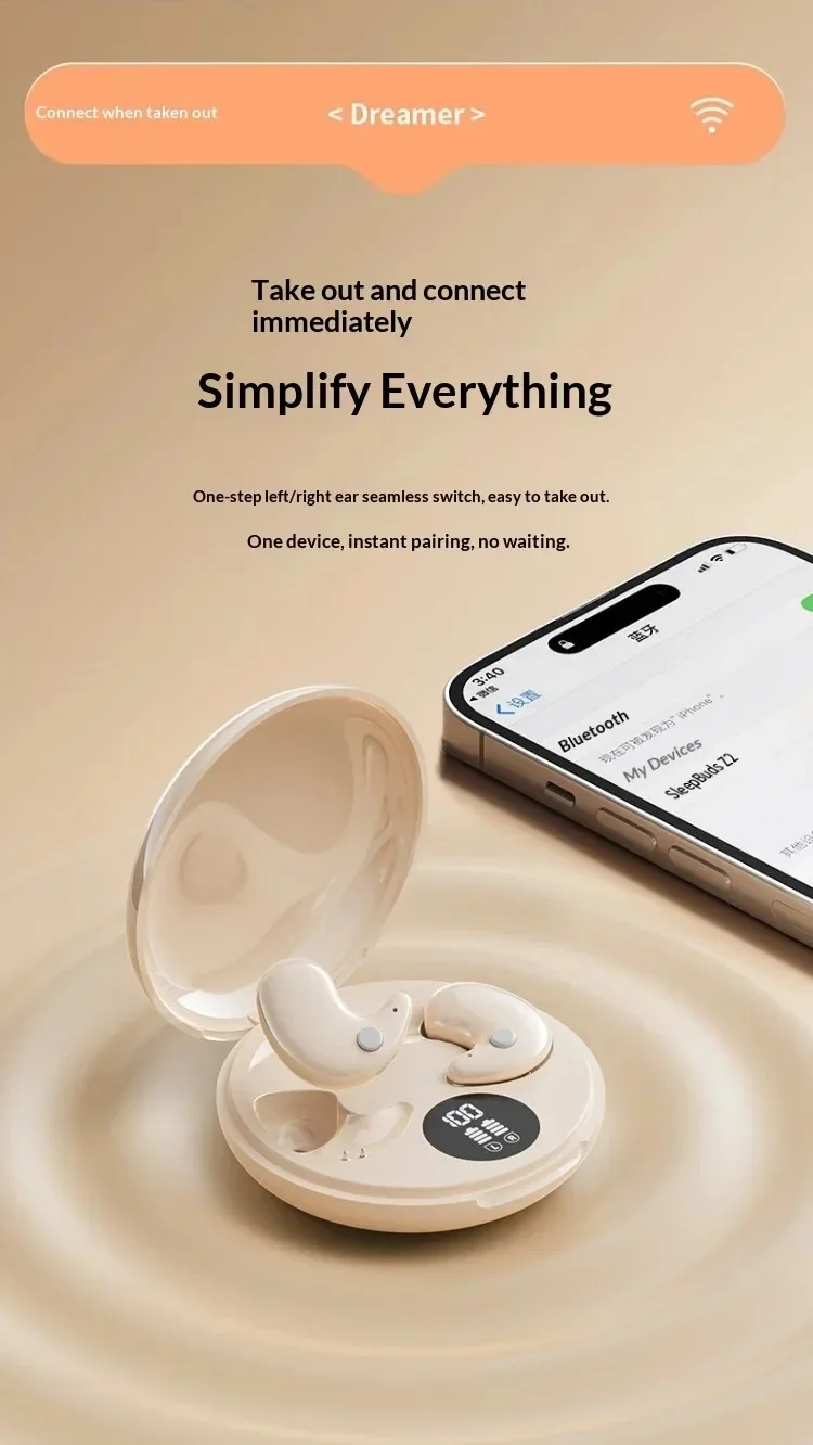 Ultra Sleep Wireless Bluetooth Earbuds For Side Sleepers Comfort_voghion.com
