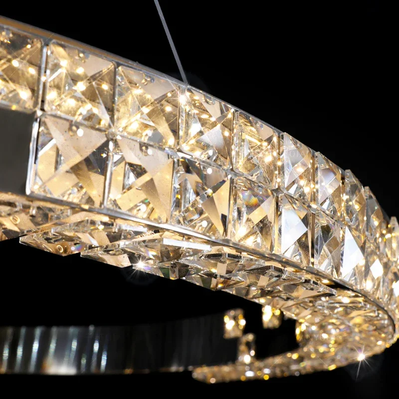 Round Black Luxury Crystal Chandelier For Living Room Modern Creative Design Hanging Lamp Led Home Decor Bedroom Lighting images - 6